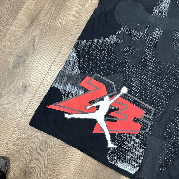 Vintage Jordan T Shirt Mens XL Black AOP All Over Print Jumpman Logo - Picture 3 of 6